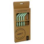 Market Finds 4 Pack Mint Silicone Reusable Straws with Cleaning Brush