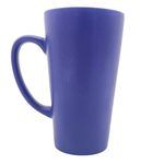 16oz Large Matte Cobalt Cafe Ceramic Mug with White Interior