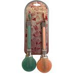 Cook with Color 2 Piece 7" Smile Stainless Steel Mini Tong Set in Green and Yellow