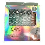 Cook with Color 8 Piece Teal and Gold Disco Ball BPA Free Swirly Plastic Straw Set