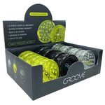 Groove 12 Piece Acrylic Herb Grinder in Assorted Colors in Display