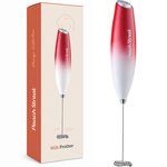 Peach Street Milk Frother in White and Red