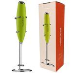 Peach Street Milk Frother with Stand in Lime Green