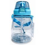 Breakout 44oz Motivational Plastic Water Bottle with Carry Strap in Blue