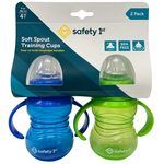 Safety First 2-Pack 9oz Soft Spout Sippy Cups with Handles in Blue & Green