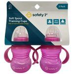 Safety First 2-Pack 9oz Soft Spout Sippy Cups with Handles in Pink & Magenta