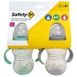 Safety First 2-Pack 9oz Soft Spout Sippy Cups with Handles in Gray & Mint Green