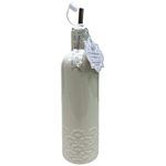 10 Strawberry Street Aldean Pattern Round White Ceramic Olive Oil Bottle 23oz