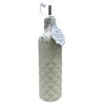 10 Strawberry Street Ptuck Pattern Round White Ceramic Olive Oil Bottle 23oz