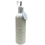 10 Strawberry Street Wren Pattern Round White Ceramic Olive Oil Bottle 23oz