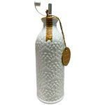 10 Strawberry Street York Pattern Round White Ceramic Olive Oil Bottle 20oz