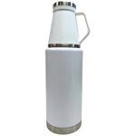 51 oz Stinless Steel Jumbo Vacuum Bottle with Twist Off Mug in White