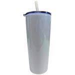 Koozie 30 Oz Stainless Steel BPA Free Vacuum Tabler with Built in Straw in White