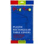 Party Time Plastic Rectangular Table Covers 54" X 108" Royal Blue