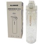 Sparkling 24 Oz White Plastic Water Bottle with Safety Lock and Handle