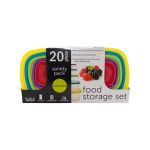 20 Piece Multi-Color Food Storage Containers