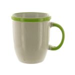 12-Ounce White Mug with Lime Trim