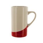 16-Ounce White Ceramic Mug with Red Base