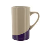 16-Ounce White Ceramic Mug with Purple Base
