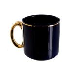 Cobalt Blue Ceramic Mug with Gold Rim & Handle