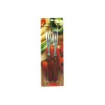 Stainless steel forks with wood handle, pack of 2