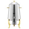 Stainless Steel Beverage Dispenser, 3.4 Gallon Drink Dispenser with Alcohol Burner, Hot & Cold Drink Dispensers with Spigot for Coffee Tea Hot Water