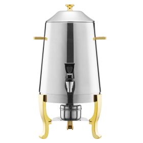 Stainless Steel Beverage Dispenser, 3.4 Gallon Drink Dispenser with Alcohol Burner, Hot & Cold Drink Dispensers with Spigot for Coffee Tea Hot Water