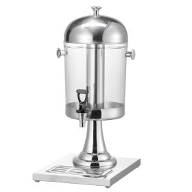 Beverage Dispenser, 2.1 Gallon Drink Dispenser for Parties, Stainless Steel + Plastic Juice Dispensers with Spigot Ice Chamber Tray