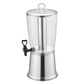 Beverage Dispenser, 2.1 Gallon Drink Dispenser for Parties, Stainless Steel + Plastic Juice Dispensers with Spigot Ice Chamber