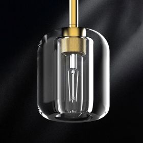 Gold Crystal Pendant Light Fixture Luxury Modern Kitchen Island Chandelier 5.11in Dining Room Hanging Lights, E12 Bulb
