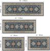 Boho Kitchen Rugs Sets 4 Piece with Runner Floral Kitchen Floor Mat Carpet Farmhouse Kitchen Rugs and Mats Non Skid Washable Runner Rug for Kitchen Fl