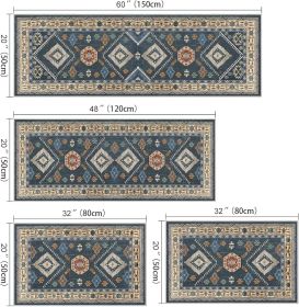 Boho Kitchen Rugs Sets 4 Piece with Runner Floral Kitchen Floor Mat Carpet Farmhouse Kitchen Rugs and Mats Non Skid Washable Runner Rug for Kitchen Fl