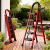 Heavy Duty 500 lbs Folding Step Ladder, Steel Step Stool with Wide Anti-Slip Pedals, Safety Lock and Handrails