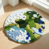 3D Colorful Cartoon Rugs, Colorful Flower Floor Mats, Cute and Beautiful Bedroom Rugs, Super Soft Bedroom Area Rugs