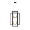 (Same as W1340142524/L1018-G) 18" Modern 8-Light Black Gold Geometric Pendant Chandelier, Industrial Metal Frame