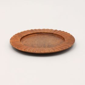 Handcrafted 13" Wood Brown Charger Plate| Wooden Dinning Placemat|Artisan Wood Tableware