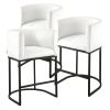 Bar Stool Set of 3, 25 inch Counter Height Stools, Counter Barstool with Backrest, Arm, Metal Frame, and Footrest, Accent Fabric Bar Chair