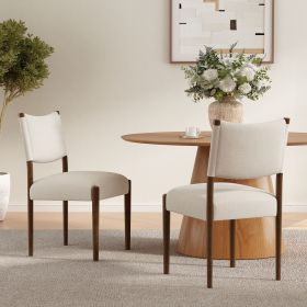 Modern Dining Chair,Kitchen Chair With Thick Seat Cushion and Solid Wood Legs, Dining Chairs for Home Bar/Restaurant and Dining Room,Set of 2,Walnut