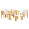 Small Farmhouse Solid Wood Kitchen Nook Dining Room Breakfast Nook Table Set for 6