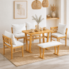 Small Farmhouse Solid Wood Kitchen Nook Dining Room Breakfast Nook Table Set for 6