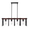 4-Light Kitchen Island Pendant Lights, 60W, Adjustable Dining Room Light Fixture with 2 x 6'' and 6 x 12'' Rods
