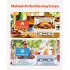 Chafing Dish Buffet Set, 8 Qt 6 Pack, Stainless Steel Chafer with 6 Full Size Pans