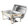 Chafing Dish Buffet Set, 8 Qt 4 Pack, Stainless Steel Chafer with 2 Full Size and 4 Half Size Pans