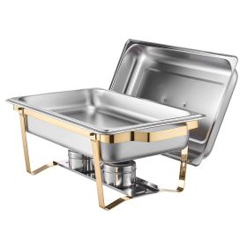 Chafing Dish Buffet Set, 8 Qt 4 Pack, Stainless Steel Chafer with 2 Full Size and 4 Half Size Pans