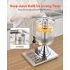 Beverage Dispenser, 2.1 Gallon Drink Dispenser for Parties, Stainless Steel + Plastic Juice Dispensers with Spigot Ice Chamber Tray