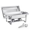 Chafing Dish Buffet Set, 8 Qt 6 Pack, Stainless Steel Chafer with 6 Full Size Pans