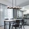 Chandelier for Dining Room, 10-Light Black Farmhouse Linear Pendant Light Fixture, Modern Crystal Hanging Lighting Chandelier for Kitchen Island, Bar