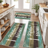 Boho Kitchen Rug Sets 3 Pieces, Washable Kitchen Mats for Floor, Non Slip Soft Kitchen Area Rug Floor Mat for Kitchen, Laundry Room and Hallway (Teal