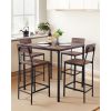 Bar Table, 5PCS 35″ Bars Tables Set, Bar Tables and Chair Set with Rounded Edge Design, Square Pub Table with Four Stools for Living Room, Dining Room