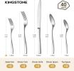 40-Piece Silverware Set for 8, Matte Stainless Steel Flatware Set with Forks, Knives, Spoons, Dishwasher Safe
